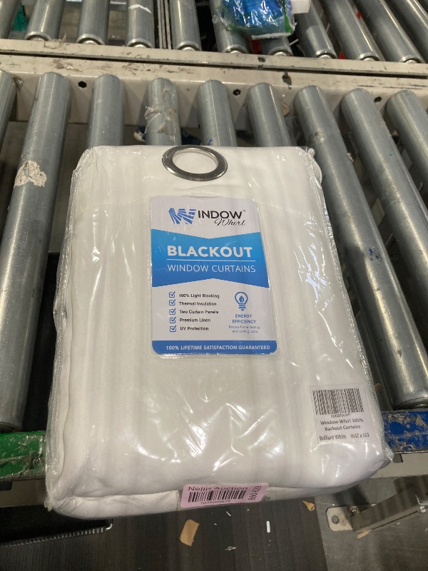 Photo 2 of 100% Blackout Window Curtains: Room Darkening Thermal Window Treatment with Light Blocking Black Liner for Bedroom, Nursery and Day Sleep - 2 Pack of Drapes, Brilliant White (63” Drop x 42” Wide Each) Brilliant White W42 x L63