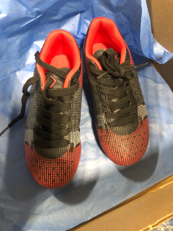 Photo 2 of ***USED****DREAM PAIRS Boys Girls Soccer Cleats Youth Firm Groud Athletic Outdoor Trainning Football Shoes for Little/Big Kid,Size 13 Little Kid,Black/Red,SDSO224K