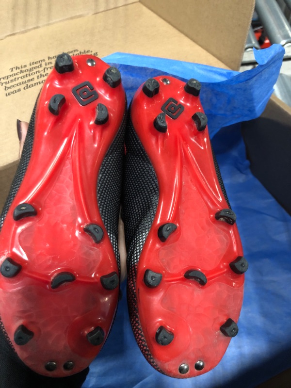 Photo 3 of ***USED****DREAM PAIRS Boys Girls Soccer Cleats Youth Firm Groud Athletic Outdoor Trainning Football Shoes for Little/Big Kid,Size 13 Little Kid,Black/Red,SDSO224K