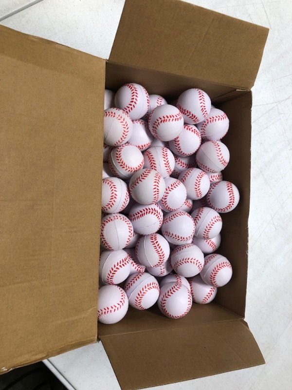 Photo 3 of 100 Pieces Mini Stress Balls 1.57 Inch Sports Stress Balls Baseball Stress Ball Mini Baseball Themed Gifts for Sports Game Party Favors, School Carnival Reward, Bag Fillers, Anxiety Relief