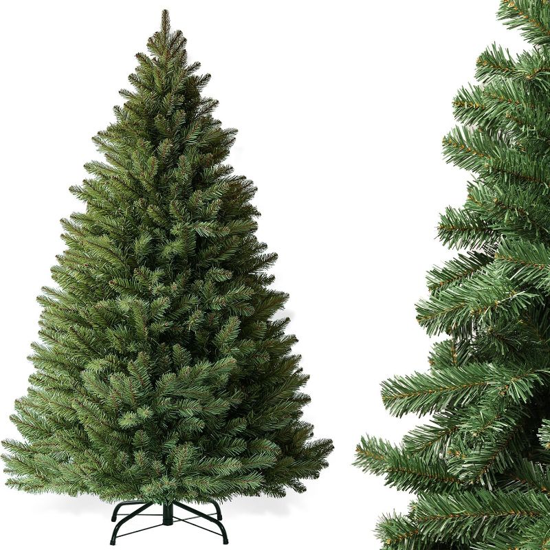 Photo 1 of **** SIMILAR**** 6ft Christmas Tree, Artificial Xmas Tree with 1000 Branch Tips Holiday Party Decorations 1 Minute Christmas Tree for Home Office Easy Assembly, Reusable, Metal Hinges & Foldable Base