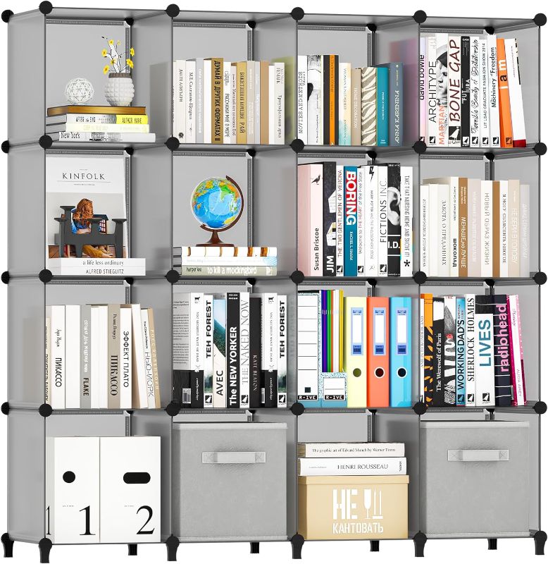 Photo 2 of 
HOMIDEC Book Shelf 16 Cubes Bookcase Bookshelf Cube Storage Organizer Portable Display Bookshelf Kids Bookshelf Book Case for Study Room,Bedroom,Office,Living Room,Closet (47.2x11.8x47.2 inch)