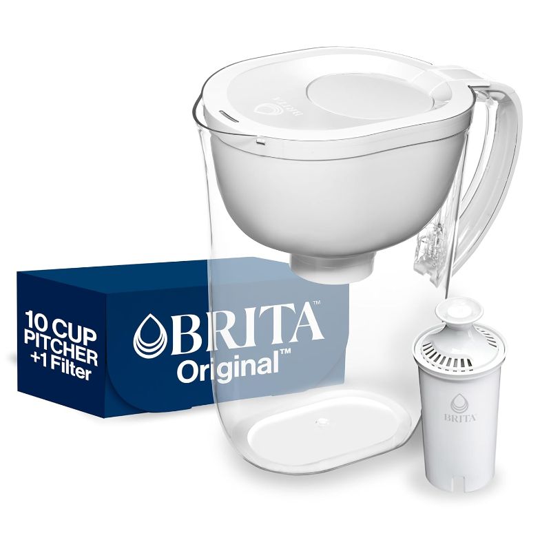 Photo 1 of Brita Metro Water Filter Pitcher with SmartLight Filter Change Indicator, BPA-Free, Replaces 1,800 Plastic Water Bottles a Year, Lasts Two Months, Includes 1 Filter, Small - 6-Cup Capacity, White