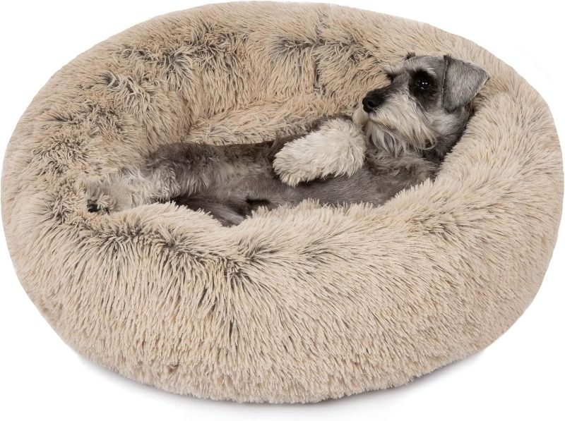 Photo 1 of Best Friends by Sheri The Original Calming Donut Dog and Cat Bed in Shag Fur, Taupe, Small, 23x23
