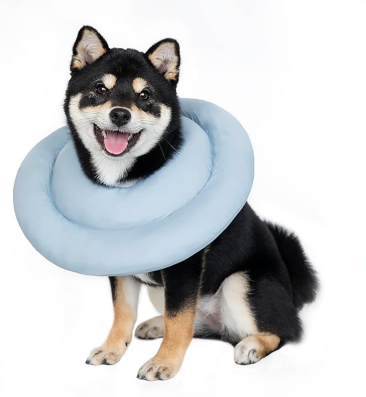 Photo 1 of ***product similar to the original photo*** Gagabody Dog Cones for Medium Dogs,Comfortable Adjustable Soft Dog Cone Alternative After Surgery,Elizabethan Donut Collar for Medium Dogs Recovery,Different Sizes for Cats,Large Dogs and Small Dog