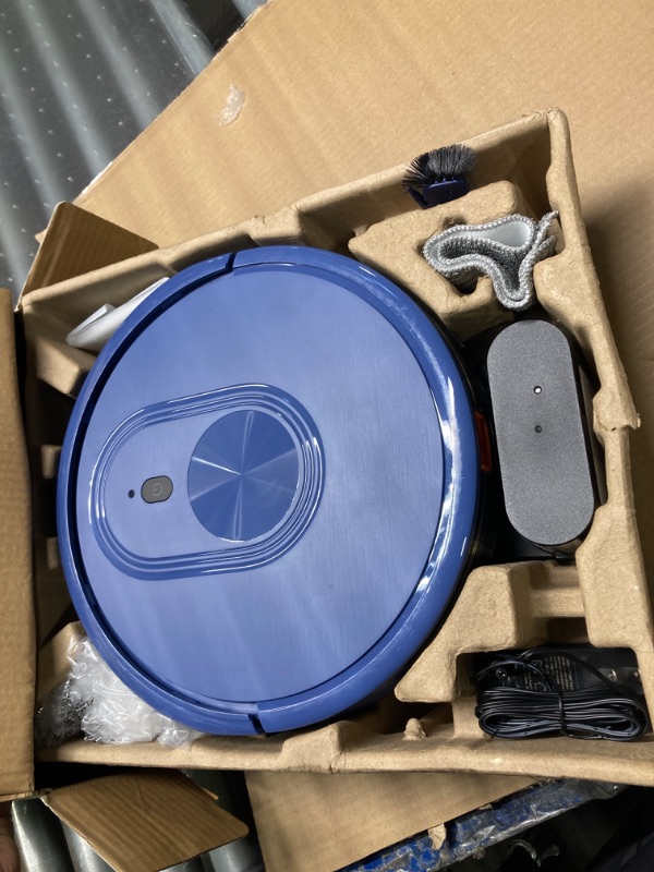 Photo 3 of ***DIRTY*** Robot Vacuum and Mop Combo, 2 in 1 Mopping Robotic Vacuum with Schedule, App/Bluetooth/Voice, 3200Pa Max Suction, Self-Charging Robot Vacuum Cleaner, Slim, Ideal for Pet Hair, Hard Floor, Carpet