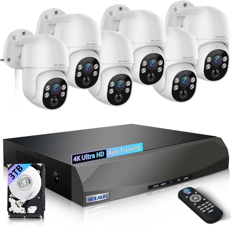 Photo 1 of ?PTZ Digital Zoom & 4K Ultra HD? Wired Security Camera System,Home NVR Video Surveillance Systems,Outdoor POE Security Cameras, IP Camera System pcs 6
