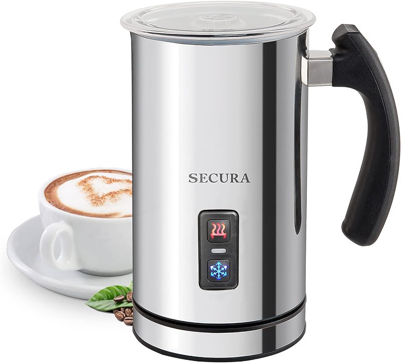 Photo 1 of Secura Electric Milk Frother, Automatic Milk Steamer Warm or Cold Foam Maker for Coffee, Cappuccino, Latte, Stainless Steel Milk Warmer with Strix Temperature Controls
