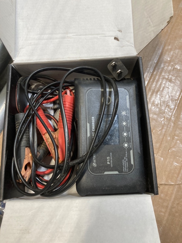 Photo 3 of *** USED AND DIRTY ***  lifepo4 charger 15-Amp Fully-Automatic Smart Charger,12V and 24V Battery Charger,12V/15A 24V/10A Lead-Acid(AGM/Gel/SLA)/Lithium lron LiFePO4 Trickle Charger,Pulse Repair Car Battery Charger,Deep cycle