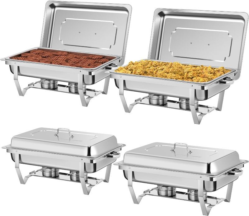 Photo 1 of  *** 1 SET *** Rengue 9.5 QT Chafing Dishes,High Premium Stainless Steel Complete Set, Rectangular Chafing Dish Buffet Set, Heating and Cooling Chafing Dish for Gatherings Banquet, Buffet, Party, Wedding