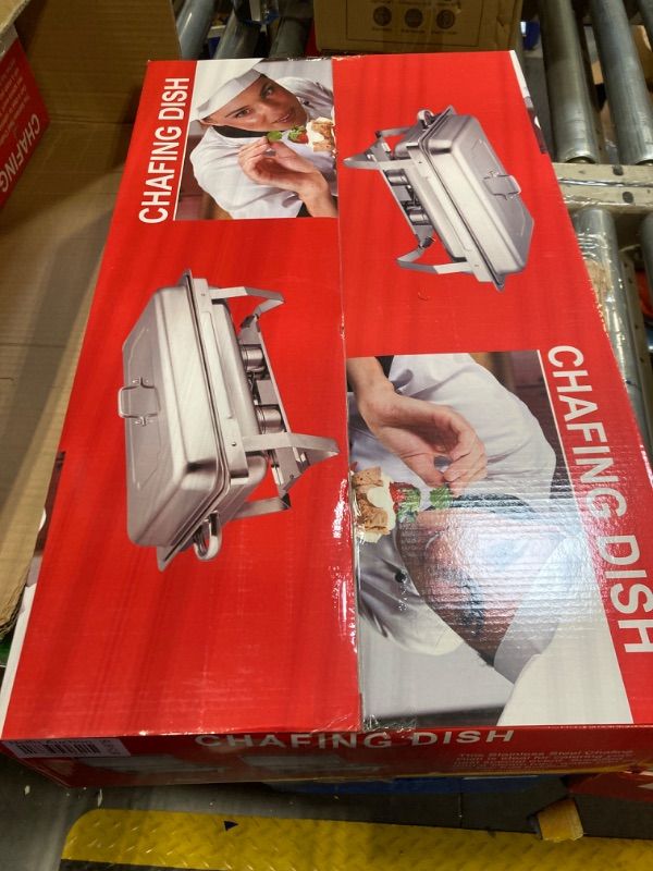Photo 1 of  *** 1 set *** Rengue 9.5 QT Chafing Dishes,High Premium Stainless Steel Complete Set, Rectangular Chafing Dish Buffet Set, Heating and Cooling Chafing Dish for Gatherings Banquet, Buffet, Party, Wedding