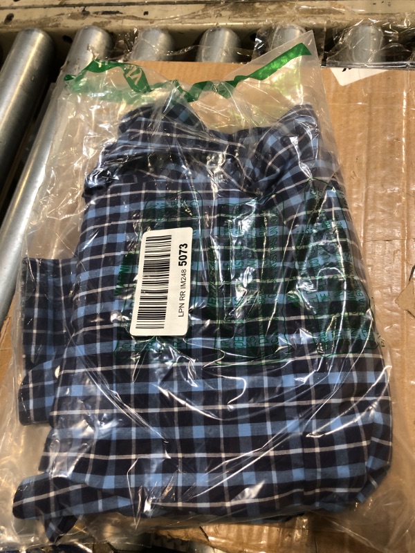 Photo 2 of Amazon Essentials Men's Regular-Fit Long-Sleeve Casual Poplin Shirt, Blue Plaid, Medium