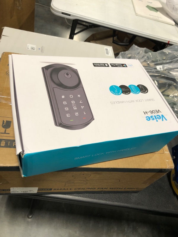 Photo 1 of Veise Smart Front Door Lock Set, App Control, Keyless Entry Deadbolt with Lever Handle, Electronic Digital Touchscreen Keypad, Auto Lock, Easy Install, Matte Black