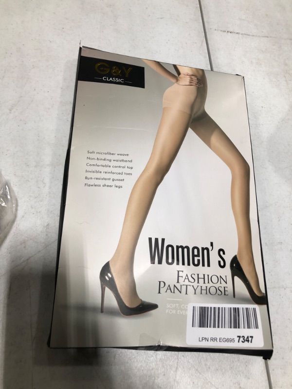 Photo 2 of 3 Pairs Women's Sheer Tights - 20D Control Top Pantyhose with Reinforced Toes