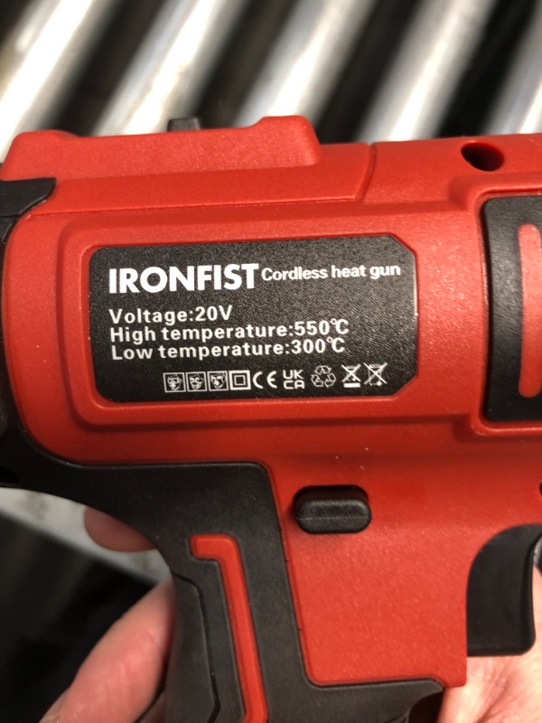 Photo 3 of (READ FULL POST) IRONFIST Heat Gun Cordless for Milwaukee M18 Battery, Welding Hot Air Gun with Digital Display 2-Temp Setting & 6 Gear Wind Speed Adjustable with Storage bag & 5 Nozzles (Battery NOT Included)