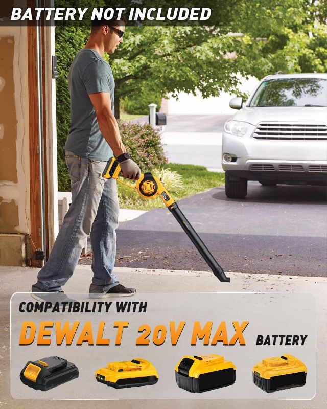 Photo 4 of (READ FULL POST) HEINPRO Mini Cordless Leaf Blower Up to 200MPH Compatible with Dewalt 20V Max Battery(No Battery) Electric Leaf Blower Cordless 3 Speeds Mode Battery Powered Leaf Blowers for Workbench, Patio