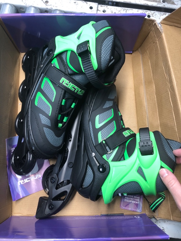 Photo 2 of (KIDS LARGE) NYCTUS Inline Skates for Boys Men and Women, Kids Roller Skates Adult Male Boys Ages 5-8 8-12 with Full Light up Wheels, Patines para Adultos Hombre (SIZE LARGE) (KIDS)