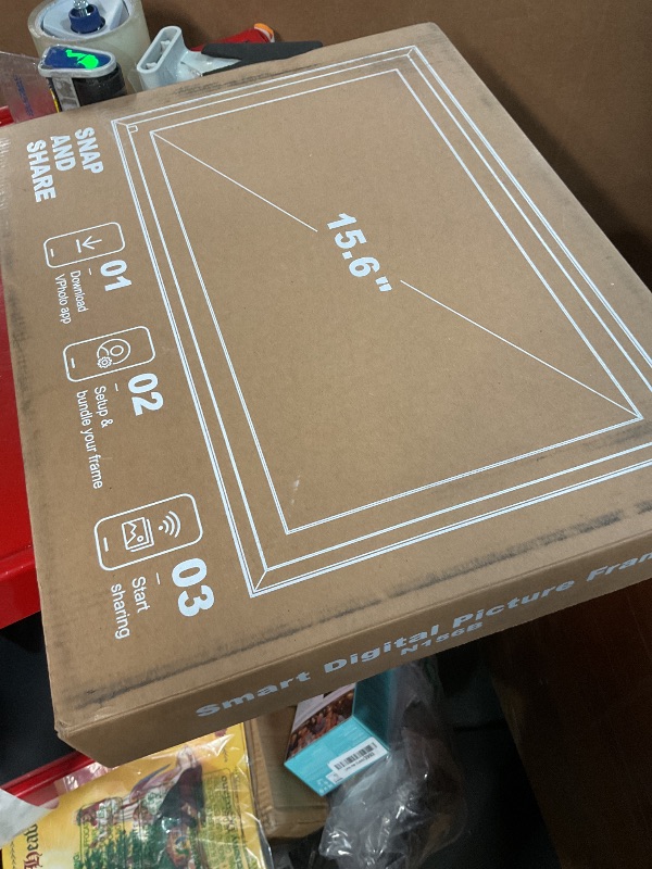 Photo 1 of Large Digital Picture Frame 15.6 Inch 64GB Digital Photo Frame WiFi FHD Electronic Photo Frame IPS Touchscreen Remote Control Wall Mounted, Share Videos and Photos via USB, SD Card, App, Gift for Mom