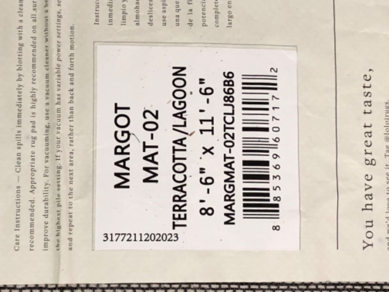 Photo 5 of ***HEAVILY USED AND DIRTY - NO PACKAGING - FRAYED - SEE PICTURSE***
Loloi II Margot Collection MAT-02 Terracotta / Lagoon 8'-6" x 11'-6", .38" Thick, Area Rug, feat.CloudPile, Soft, Durable, Printed, Medallion, Low Pile, Non-Shedding, Easy Clean, Living R