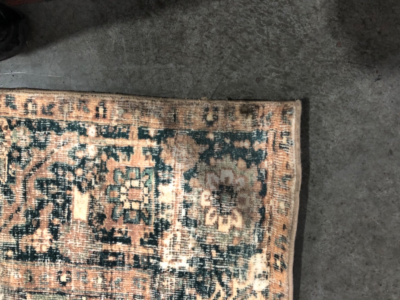 Photo 6 of ***HEAVILY USED AND DIRTY - NO PACKAGING - FRAYED - SEE PICTURSE***
Loloi II Margot Collection MAT-02 Terracotta / Lagoon 8'-6" x 11'-6", .38" Thick, Area Rug, feat.CloudPile, Soft, Durable, Printed, Medallion, Low Pile, Non-Shedding, Easy Clean, Living R