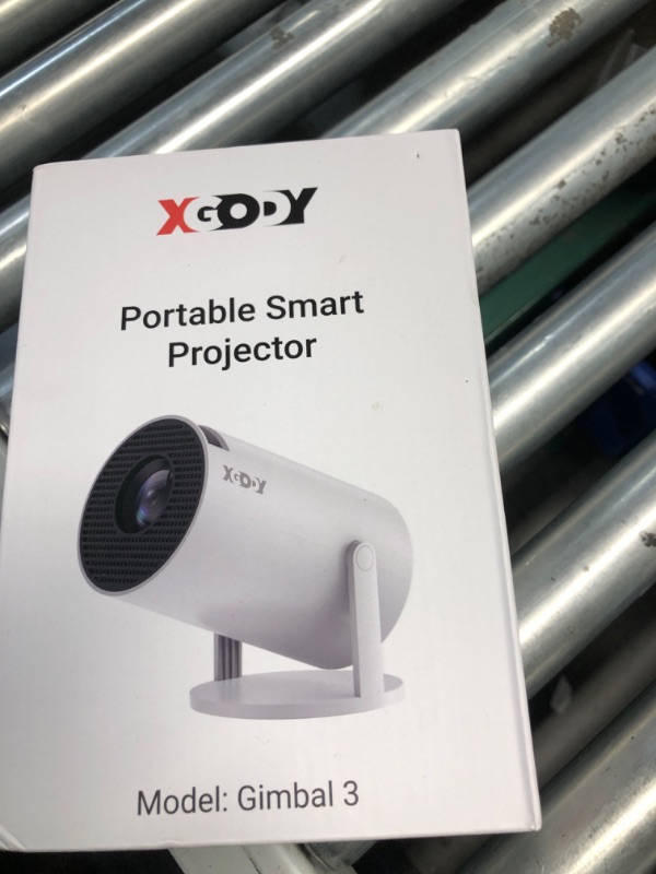 Photo 1 of Smart Mini Projector WiFi6 Bluetooth 5.0 XGODY Gimbal 3 Protable Projector 12000L Support 4K with Android TV 11.0, Auto Keystone Correction Video Projector, 180°Rotatable Stand for Home Movie