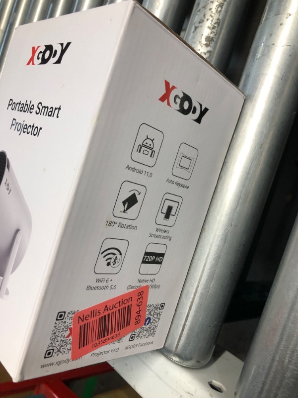 Photo 1 of Smart Mini Projector WiFi6 Bluetooth 5.0 XGODY Gimbal 3 Protable Projector 12000L Support 4K with Android TV 11.0, Auto Keystone Correction Video Projector, 180°Rotatable Stand for Home Movie