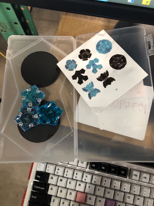 Photo 2 of ***MISSING PIECES***

RoomyRoc Magnetic Fidget Sphere - Pentagons Magnets Balls - 12 Piece Set - Crystal Blue - Magnet Fidgets Toy - Creativity Beyond Imagination, Inspirational, Recreational, Desk Toys for Adults