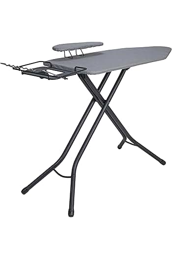 Photo 1 of ***STOCK PHOTO REFERENCE ONLY***Household Essentials Wide Mega Ironing Board 4-Leg Matte Black Frame Gray Cover
