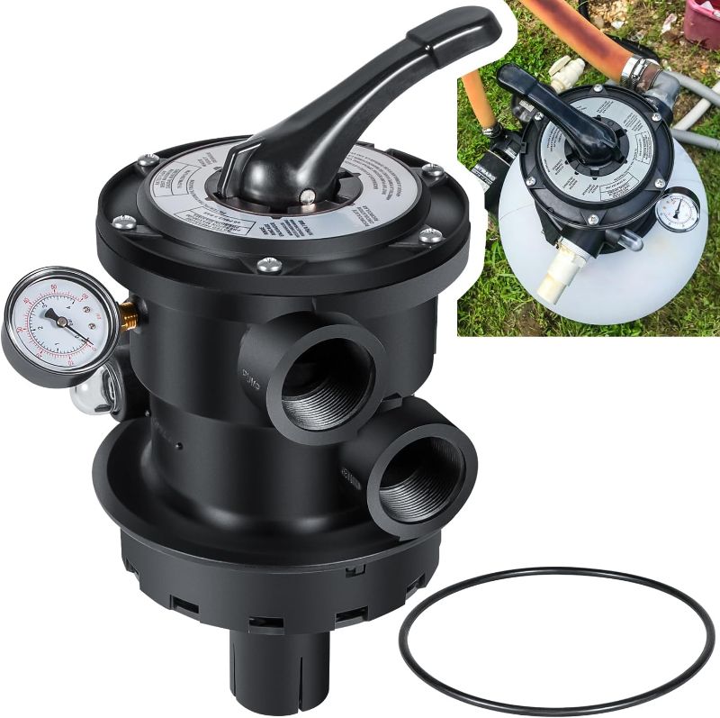 Photo 1 of *** STOCK PHOTO FOR REFERTENCE ONLY***Replacement for Hayward SP0714T VariFlo Top Mount Multiport Valve for All Hayward Above-Ground Pro and VL Series Top Mount Sand Filter 1.5 Inch Plumbing 7 Position Control Valve Upgraded Black