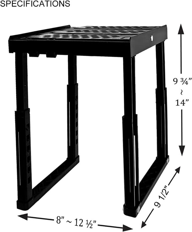 Photo 3 of (READ FULL POST) Locker Organizer Shelf? Adjustable Width and Height, Ideal Locker for School, Office, and Gym Lockers (Black 2 Pack)