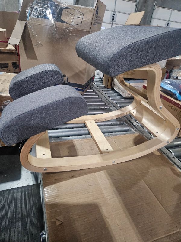 Photo 3 of ***USED - ADJUSTMENTS ARE LOOSE - NO PACKAGING - SEE PICTURES***
NYPOT Ergonomic Kneeling Chair - A Rocking Ergo Knee Chair and Wooden Desk Chair Designed for Home Office Study and Posture Chair Support, Comfortable to Reduce Neck and Back Pressure - Grey