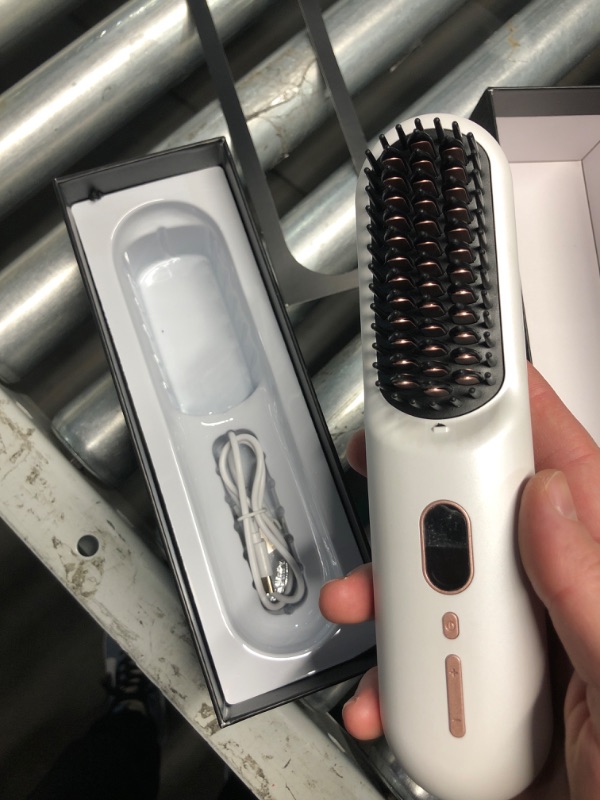 Photo 2 of (READ FULL POST) MODESTY Portable Cordless Hair Straightener Brush, Portable Negative Ion Straightening Brush,60 Mins Long Battery Hot Comb Hair Straightener, Lightweight & Mini Carry, 12 Temp Settings Anti-Scald