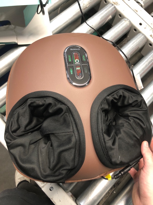 Photo 2 of (READ FULL POST) Nekteck Shiatsu Foot Massager Machine with Soothing Heat, Deep Kneading Therapy, Air Compression, Improve Blood Circulation and Foot Wellness,Relax for Home or Office Use(Brown)
