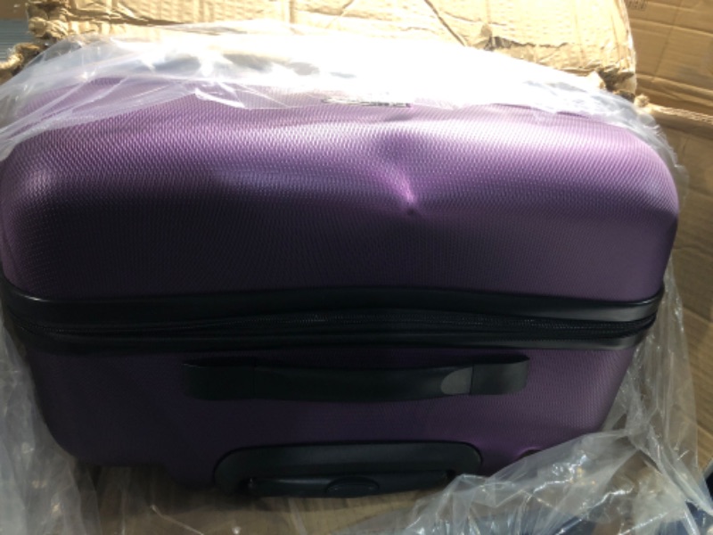 Photo 3 of ***(MINOR DAMAGE/ SEE NOTES) ***
Rockland Melbourne Hardside Expandable Spinner Wheel Luggage, Purple, Checked Large 28"