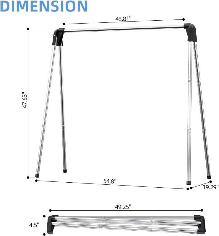 Photo 3 of (READ FULL POST) APEXCHASER Clothes Drying Rack - Efficient Laundry Rack, Collapsible Clothing Rack, Foldable Clothes Drying Rack, Heavy Duty Stainless Steel Clothes Rack