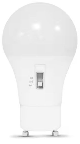 Photo 1 of **PACK OF 2**
60-Watt Equivalent A19 Dimmable CEC 90+ CRI GU24 Base LED Light Bulb with Selectable White 2700K/3000K/5000K