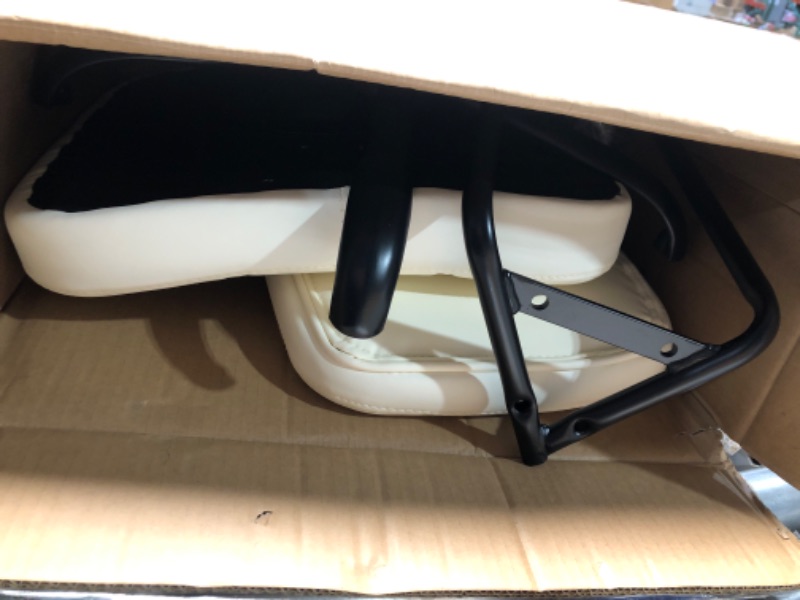 Photo 1 of ***USED - MISSING GAS LIFT - SEE PICTURES***
ERGOSEAT Armless Home Office Desk Chair with Wheels, Modern Ergonomic Drafting Rolling Chair with 360° Swivel Wheels,Height Adjustable Computer Task Chairs for Small Space, White