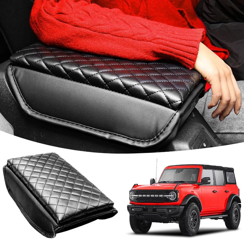 Photo 1 of ***STOCK PHOTO REFERENCE ONLY***LEPZ Center Console Armrest Cover for Ford Bronco Accessories 2021 2022 2023,Prevent Dog Scratches Waterproof Armrest Cover Fit Bronco 2/4 Door,Center Console Pad Armrest Seat Box Cover Protector