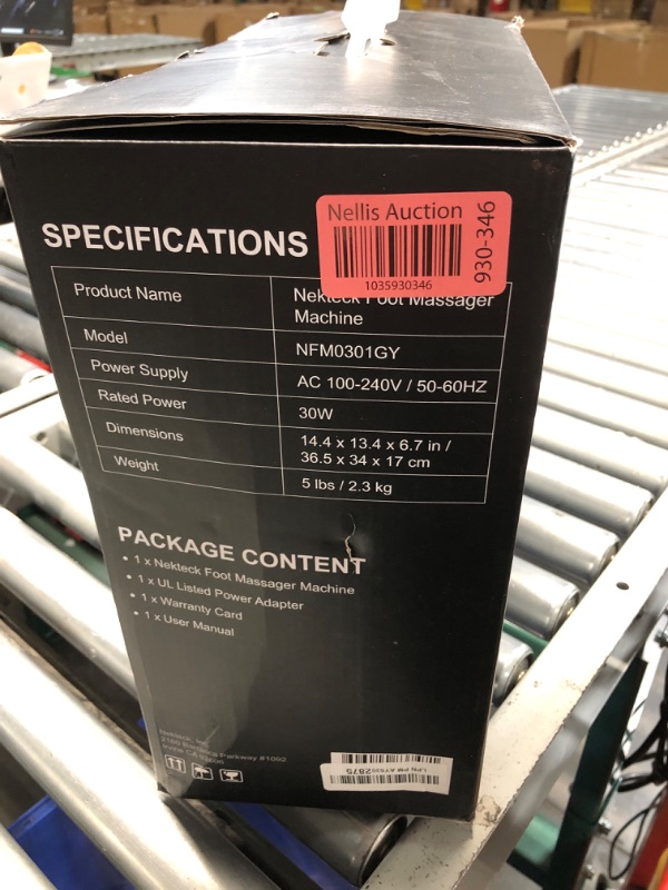 Photo 3 of ***(MAJOR DAMAGE/ SEE NOTES) ***
Nekteck Shiatsu Foot Massager Machine with Soothing Heat, Deep Kneading Therapy, Air Compression, Improve Blood Circulation and Foot Wellness,Relax for Home or Office Use(Gray)