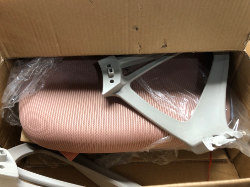 Photo 1 of ***BROKEN ARM*** SMUG Home Office Desk Ergonomic Computer Modern Height Adjustable Swivel Mesh Chair with Fixed Armrests/Lumbar Support, Pink