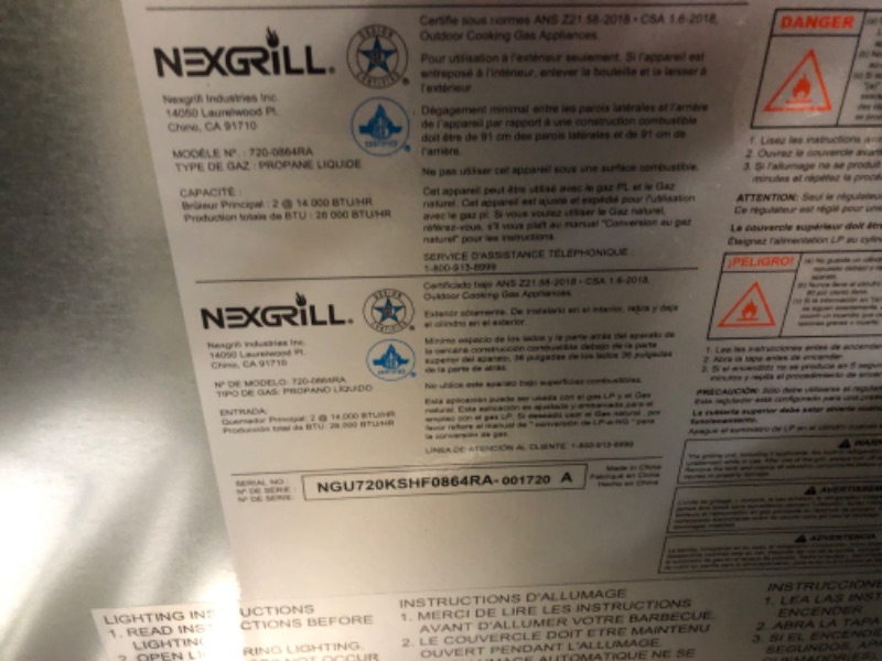 Photo 4 of ***USED - DAMAGED - DENTED - NO PACKAGING - PARTIALLY ASSEMBLED - MISSING PARTS - SEE PICTURES***
Nexgrill Deluxe 2-Burner Propane Gas Grill with Foldable Side Tables, 28,000BTUs, Convertible to Natural Gas, Perfect for Outdoor Cooking & Grilling, BBQ, Pa