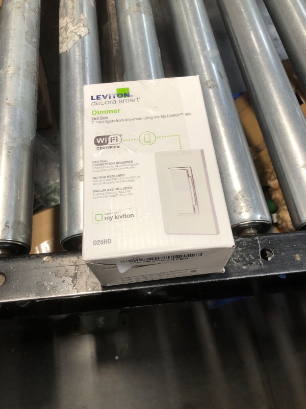 Photo 1 of Leviton Decora Smart Dimmer Switch, Wi-Fi 2nd Gen, Neutral Wire Required, Works with Matter, My Leviton, Alexa, Google Assistant, Apple Home/Siri & Wired or Wire-Free 3-Way, D26HD-2RW, White