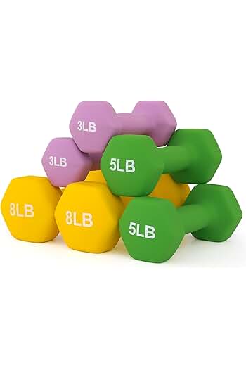 Photo 1 of  Set of 6 Neoprene Coated Dumbbells Set,