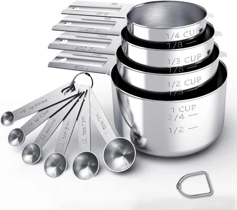 Photo 1 of  Stainless Steel Measuring Cups & Spoons Set, Cups and Spoons