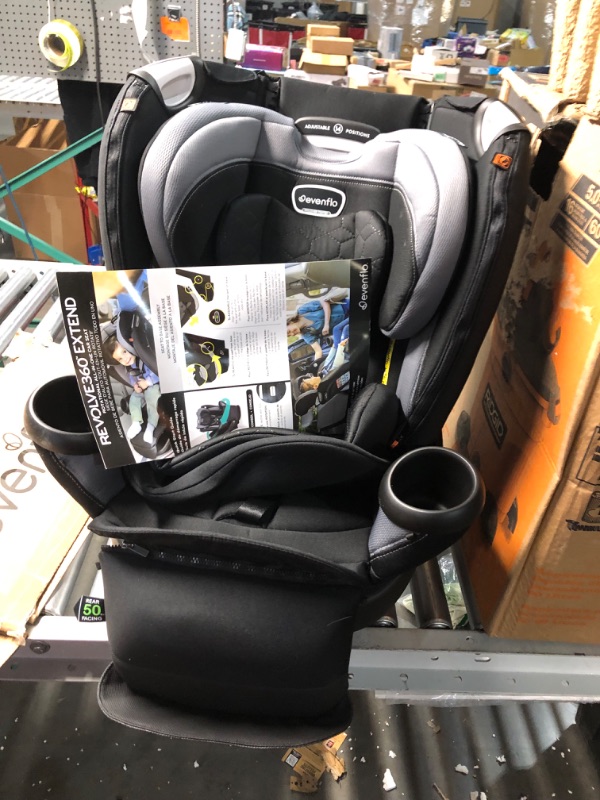 Photo 5 of **NEW OPENED TO INSPECT**
Evenflo Revolve360 Extend All-in-One Rotational Car Seat with Quick Clean Cover (Revere Gray)