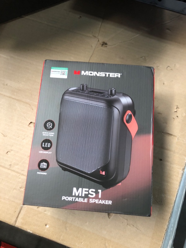 Photo 2 of ***Factory Sealed** 
Monster MFS 1 Portable Bluetooth Speakers, Wireless Bluetooth Speaker with 40W Loud Stereo Sound, Outdoor Speakers with Handle, 12H Playtime, Supports TF Card, AUX for Outdoor