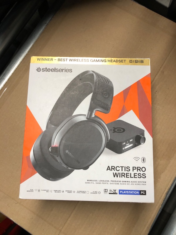 Photo 4 of (CONNECTION ISSUE) SteelSeries Arctis Pro Wireless Headset - Stereo - Black - USB, Mini-phone - Wired/Wireless - Bluetooth - 39.4 ft - 32 Ohm - 10 Hz - 40 kHz - Over-the-head - Binaural - Circumaural - ...