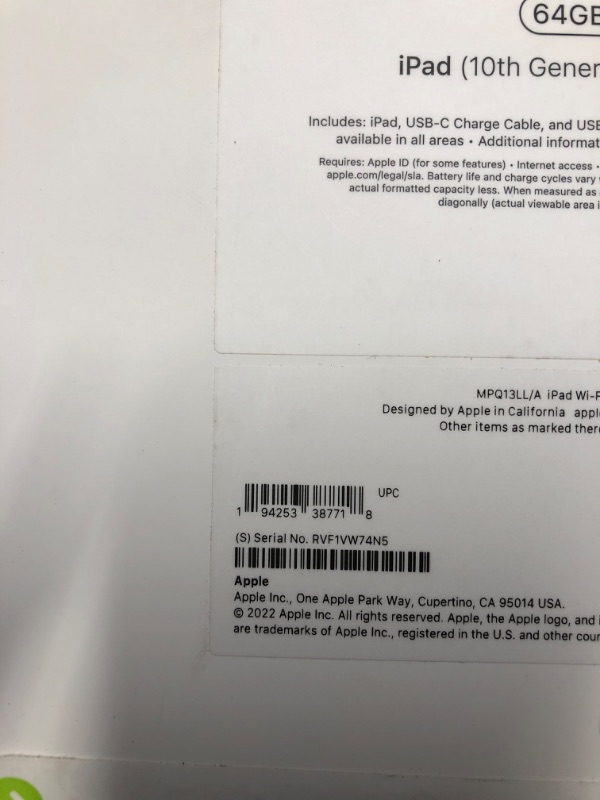 Photo 1 of **Factory Sealed**
Apple iPad (10th Generation): with A14 Bionic chip