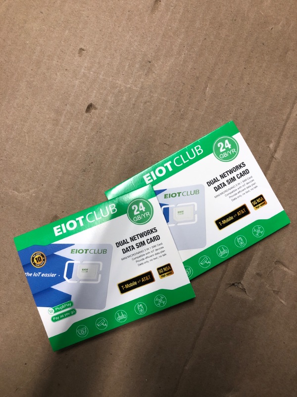 Photo 2 of (2 Pack) EIOTCLUB Data Only SIM Card-24GB 360Day-Support USA 5G/4G/LTE Coverage Network for Cellular Security Camera Hunting Camera & Router (No Phone Number, Data Only)