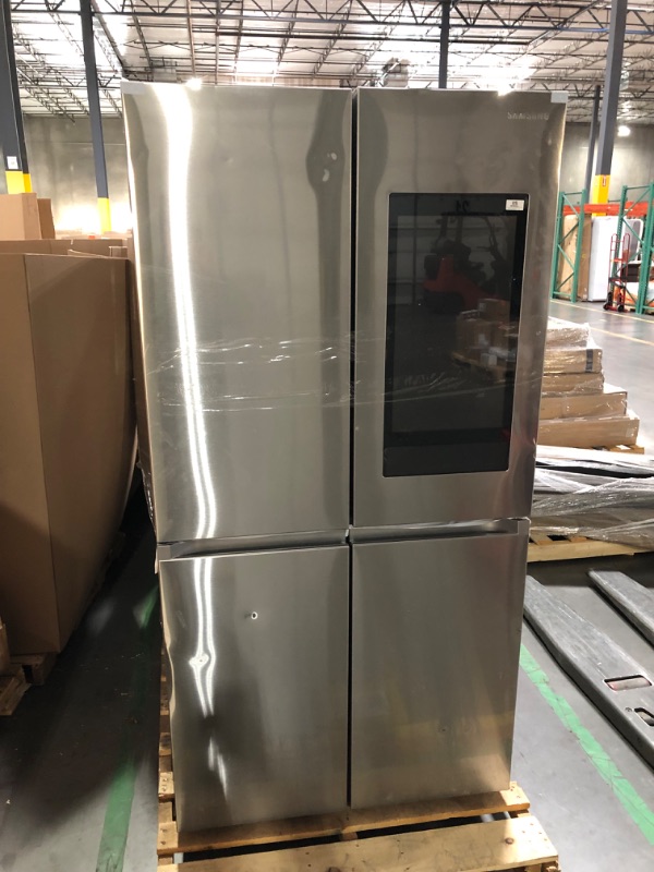 Photo 1 of **Truck or trailer pick up only*** Cosmetic Damage durring shipping See notes**Samsung Bespoke 36 in. 29.0 Cu. Ft. Fingerprint Resistant Stainless Steel French Door Refrigerator